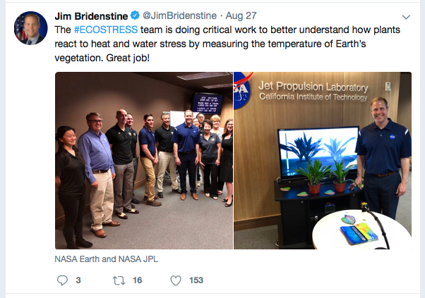 Jim Bridenstine's tweet