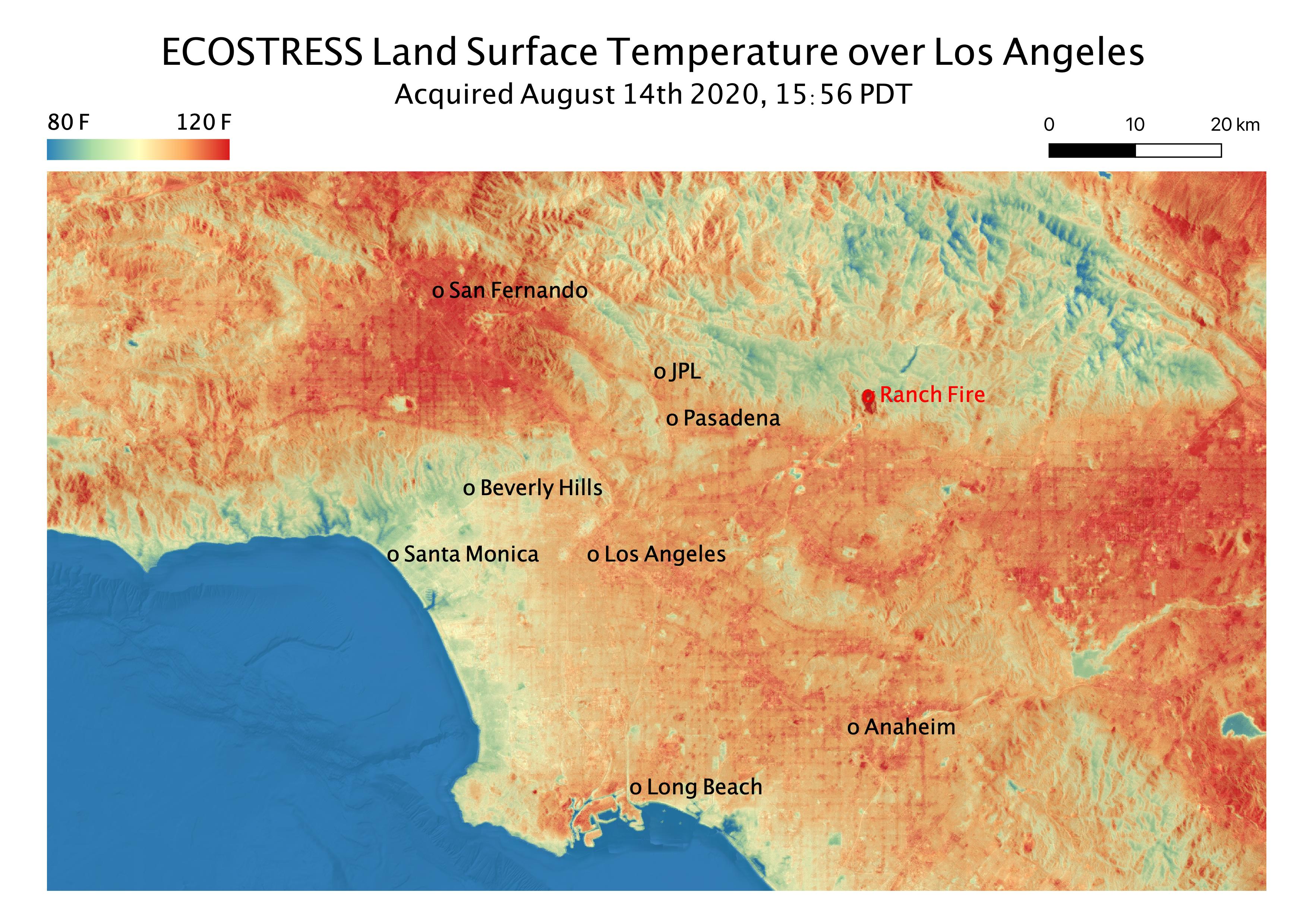 20. NASA's ECOSTRESS Monitors California's RecordBreaking Heat Wave